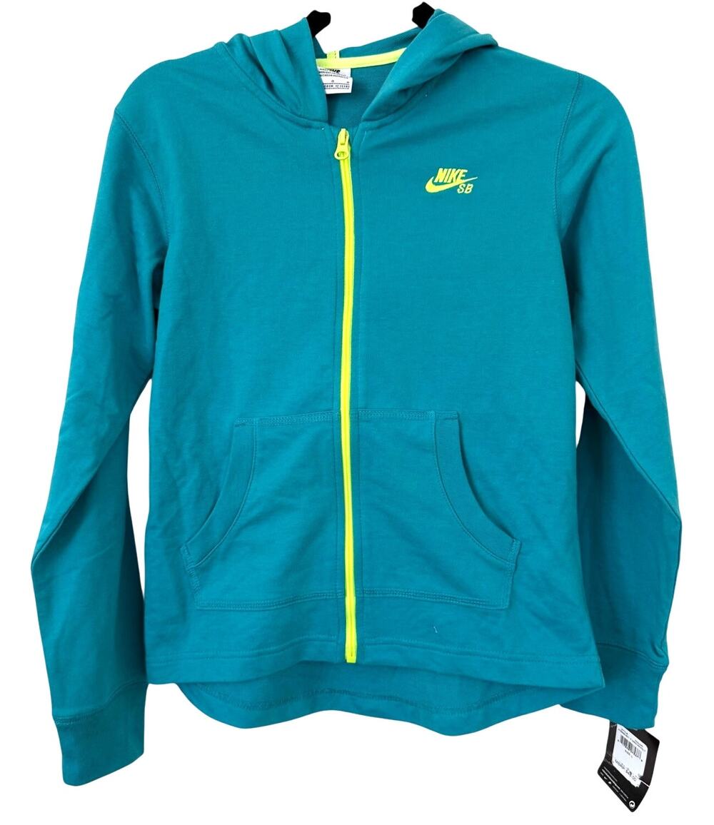 Nike SB Teal Long Sleeve Zip Hood Jacket Large (12-13 YRS) NEW Athleisure Casual